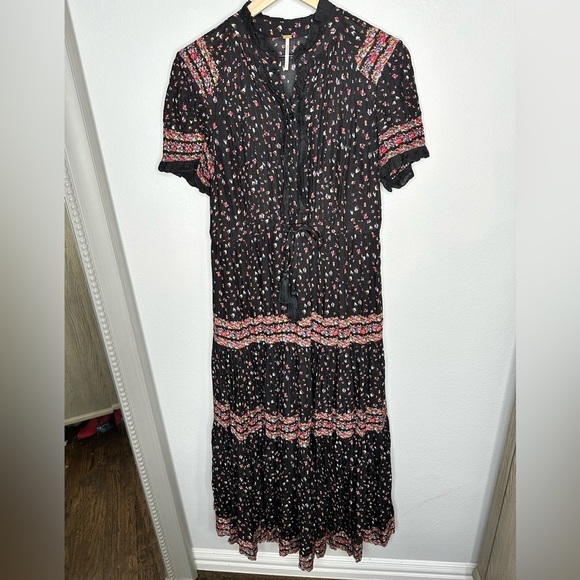 Free People Rare Feeling Boho Maxi Dress Women Button Up Neck OB907121 XS - Picture 5 of 8